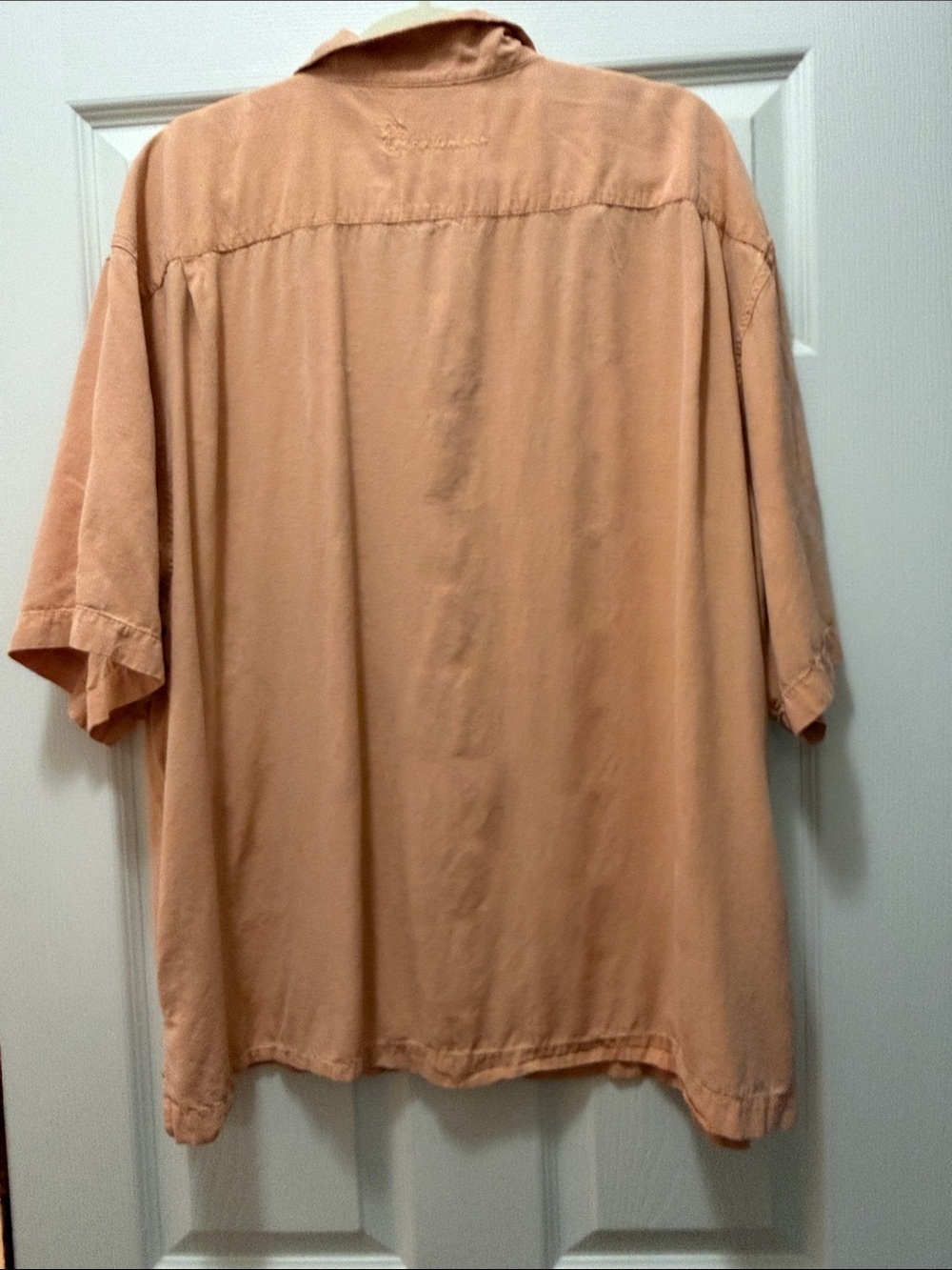 SOL SILK Men's Casual Button-Down Shirt in Peach 100% Silk Men’s SIZE XXL - Picture 12 of 12